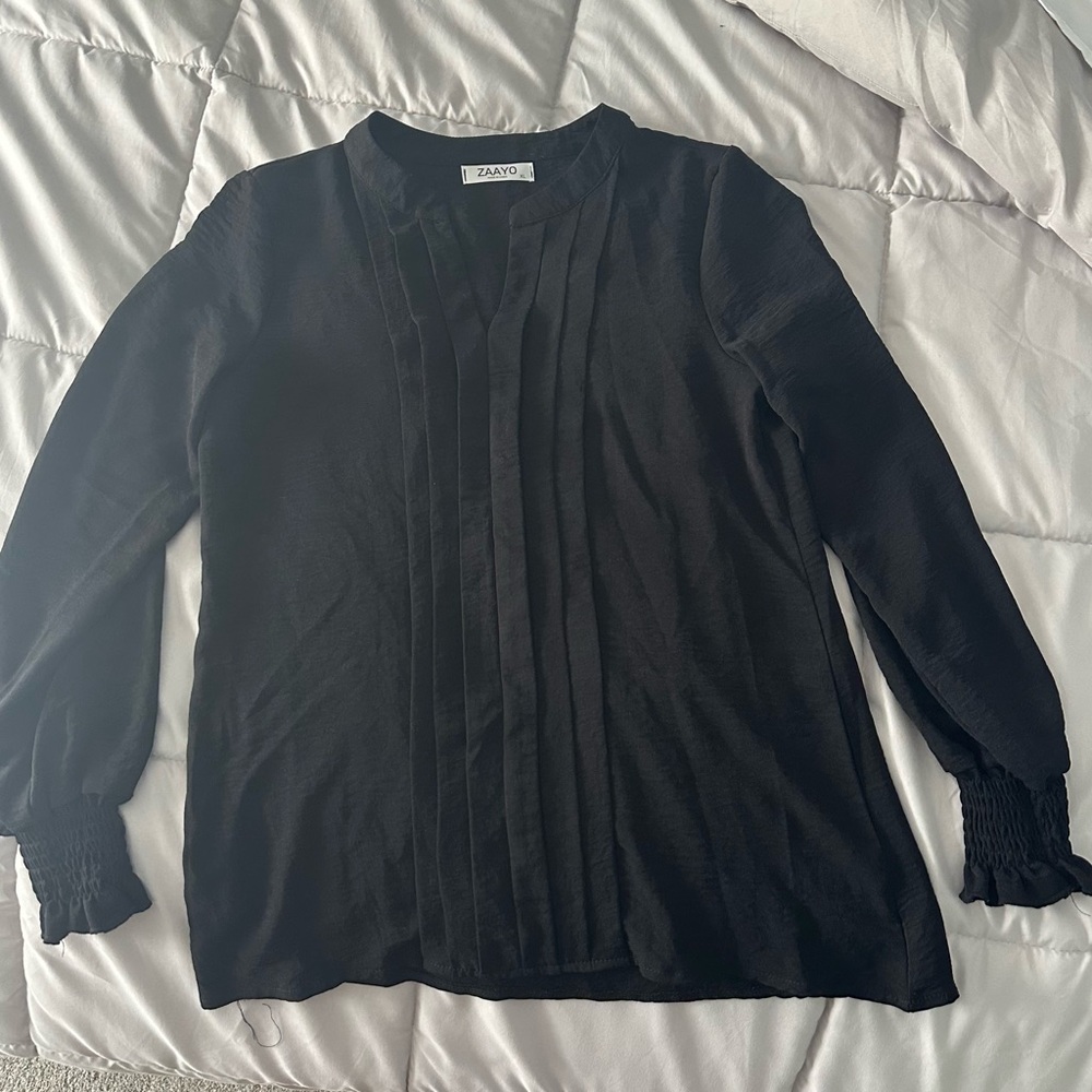 Zaayo Black Long Sleeve Blouse